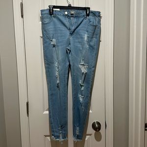 NEW w/tags American Bazi skinny low rise light blue wash denim jeans size 13